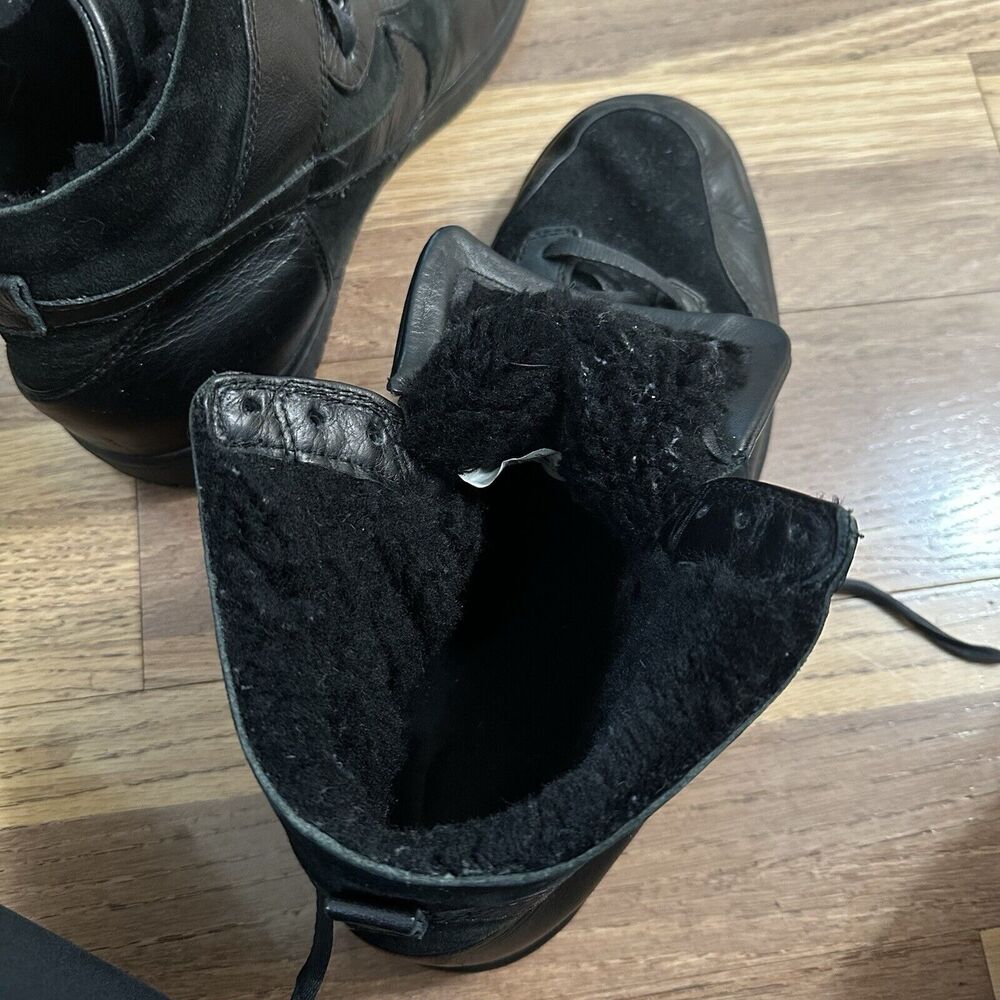 RARE Nike‎ Dunk LUXE SP Sherpa Fleece Black Leather Sneakers, Size 12 - Picture 10 of 16